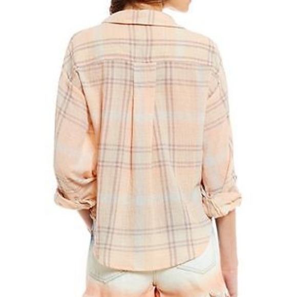 💥Free People Plaid Button Down Shirt - Picture 2 of 7